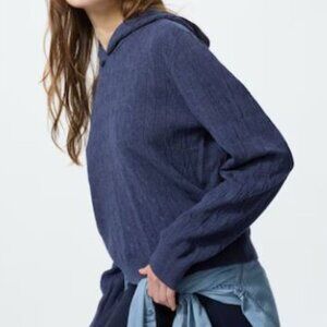 Uniqlo Washable Knit Cable Hoodie XS NWT + FREE GIFT